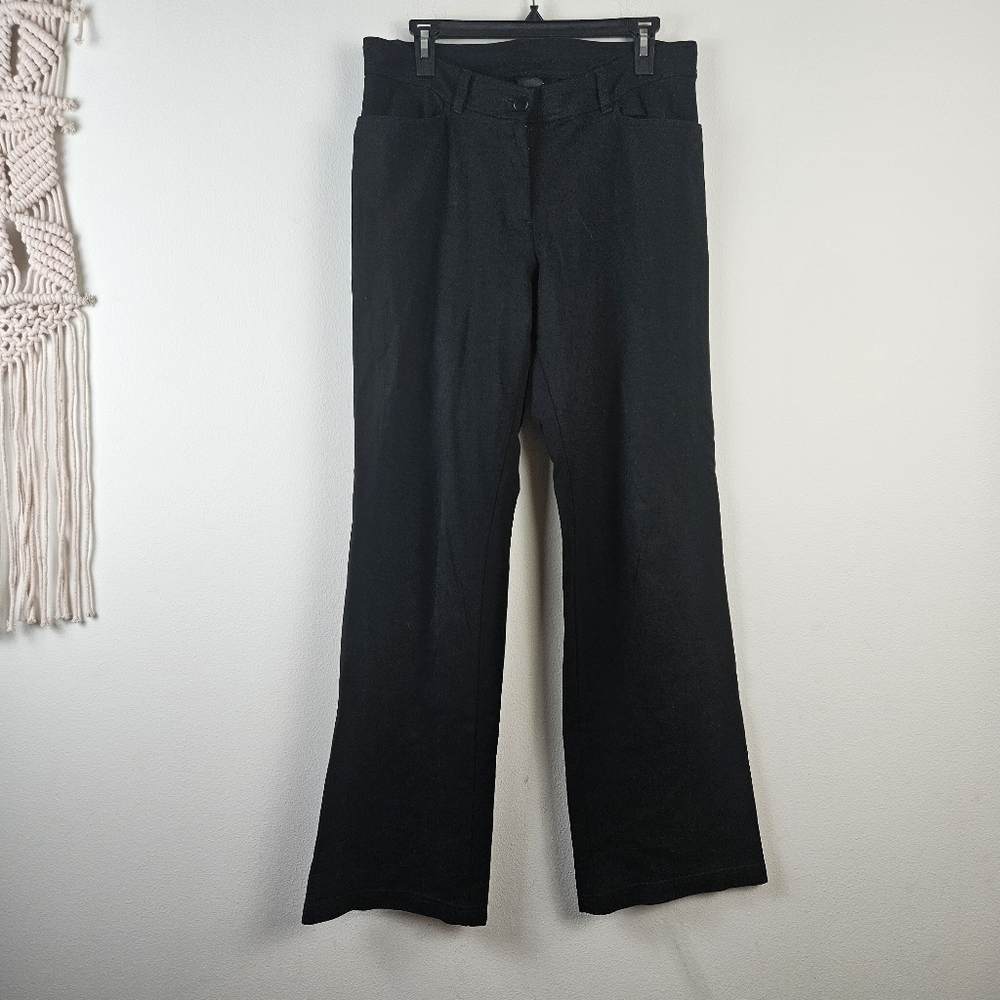 Eileen Fisher Black Ponte Rayon Nylon Spandex Trouser Pant Small Minimalist